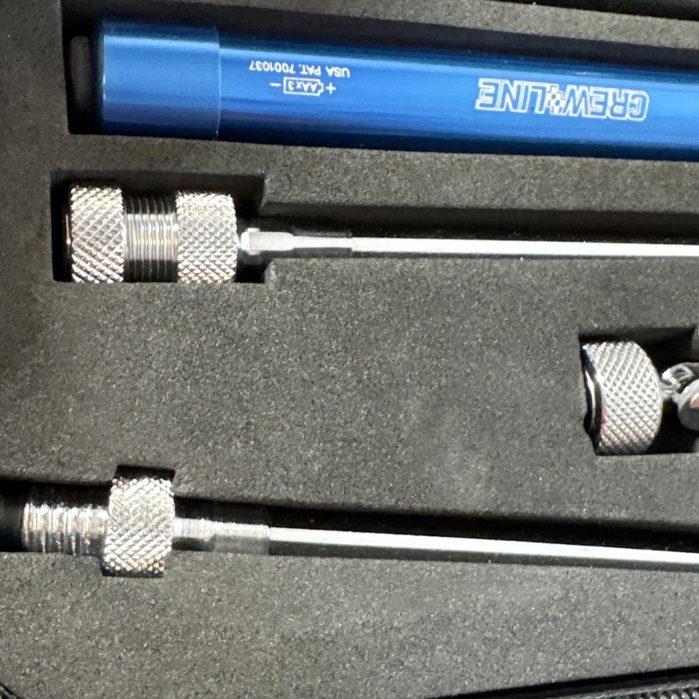 Crewline 8 Piece Tool Flashlight Inspection Kit With Black Case