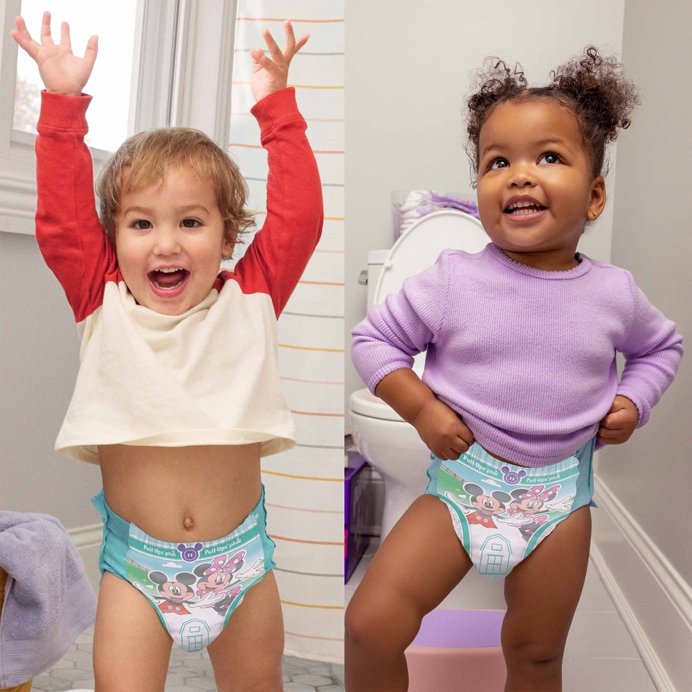 Huggies Pull-Ups Plus Training Pants Unisex, Size 2T - 3T (16-34 lbs), 128-count