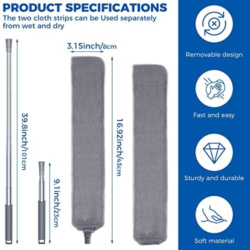 Retractable Gap Dust Cleaner Cleaning Tools with 2 Microfiber Gap Duster