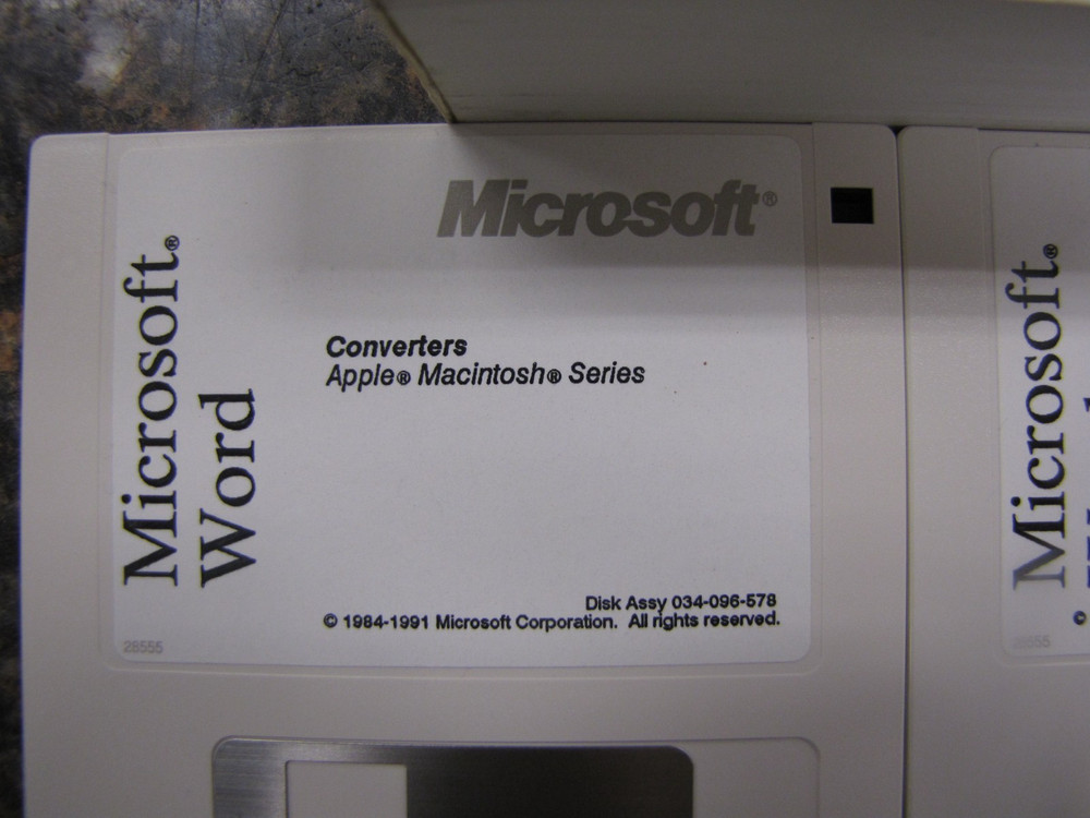 Microsoft Word 5.0 Version Software -Apple Macintosh Series w/ User Guide -NA20