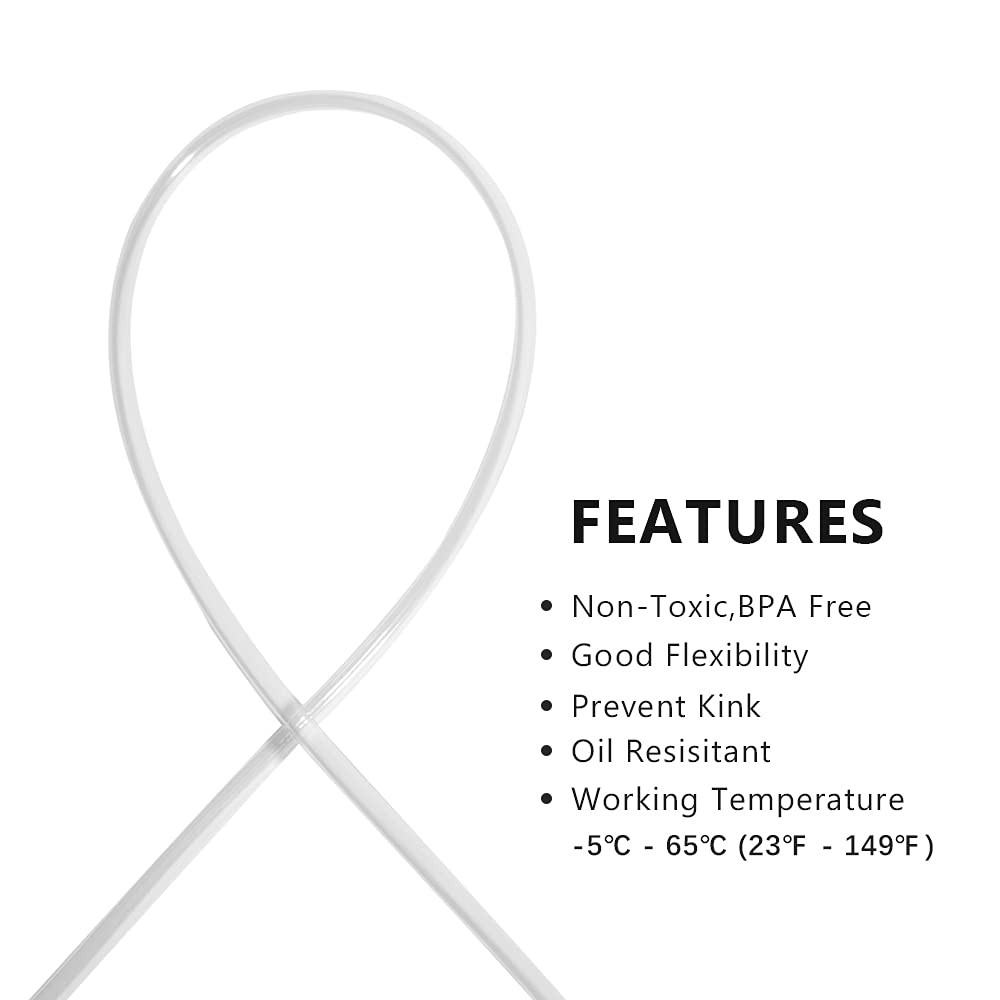 Lightweight Grade PVC Vinyl Tubing, 8mm ID X 10mm OD Clear Plastic Tube Flexible