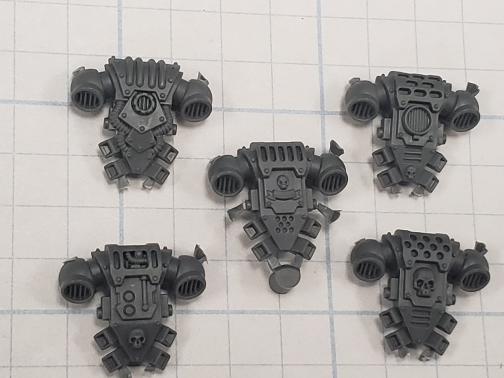 Warhammer 40k Space Marine Bits OOP Assault Squad Engraved Backpacks x5 #52