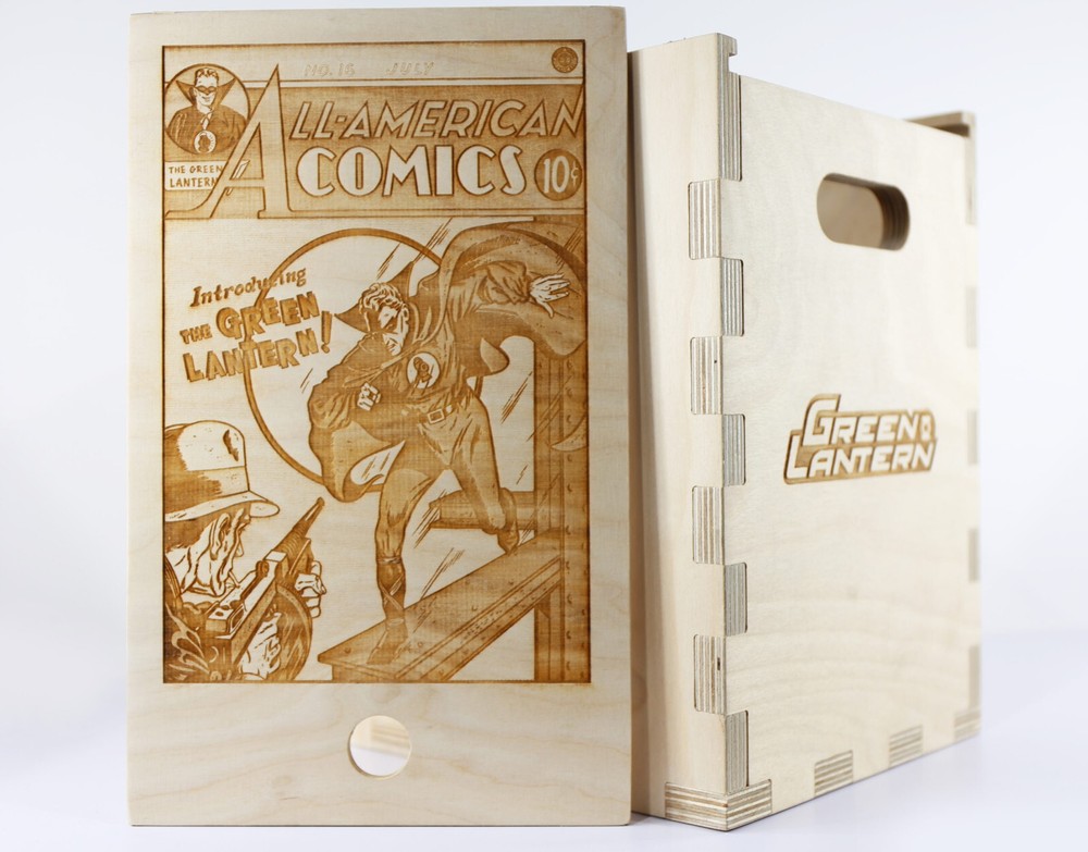 Green Lantern Birch Timber Comic Storage Box *Comics Not Included