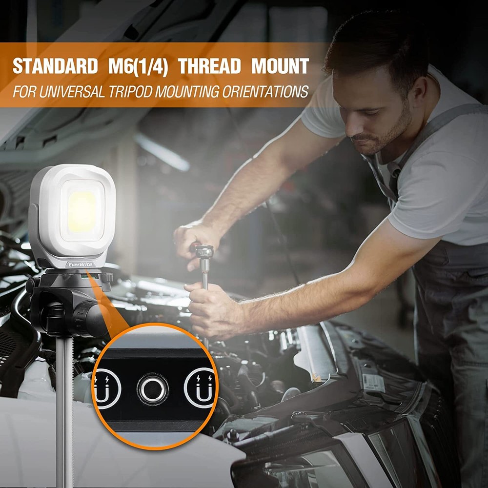 EverBrite Rechargeable 1000 Lumens Work Light Orange/White/COB Work Light 3Modes