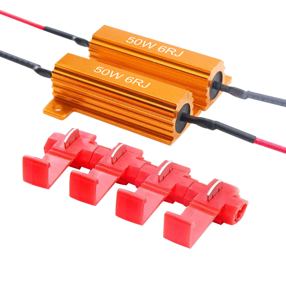 Dos resistencias de carga 50W 6ohmKit Stop Flicker Error Code y CANBUS Fix 2x
