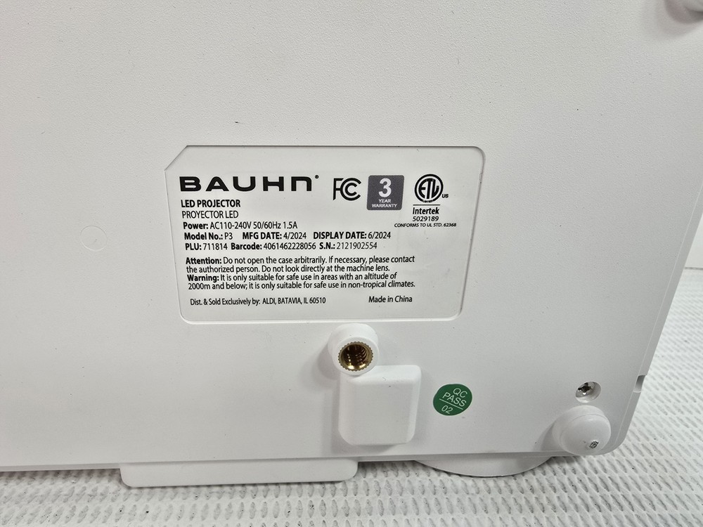 Braun Projector P3 Slim Tested Working Hdmi Component White
