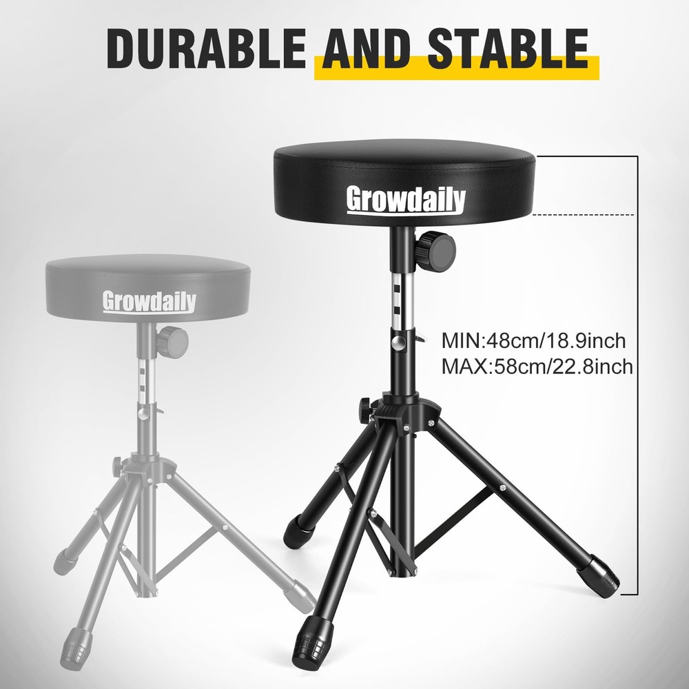 Drum ThroneAdjustable Stool Drum Universal Drum Throne Drummer Stool for Adul...