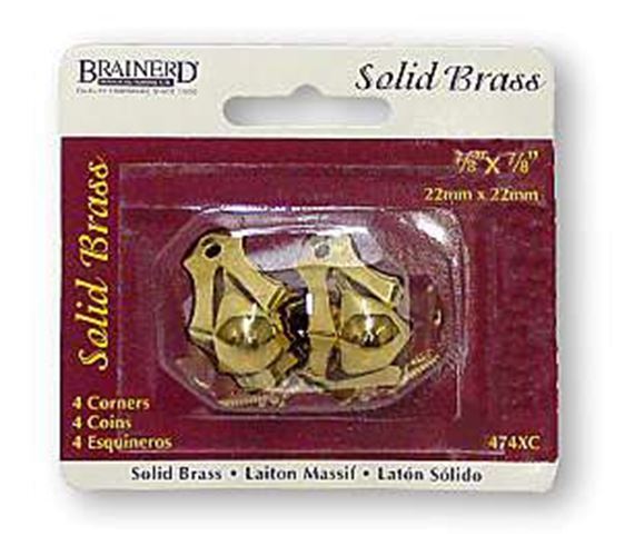 Solid Brass 7/8" X 7/8" Corner Protector 4 Pk. LQ-474XC