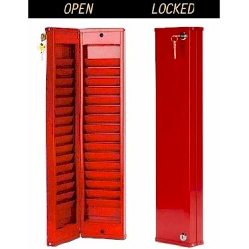 30 Pocket, Locking Security ID Badge Card Rack, Model CUSTOM-30, BLACK
