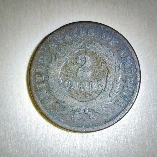 1864 Large Motto Two Cent Piece 2c
