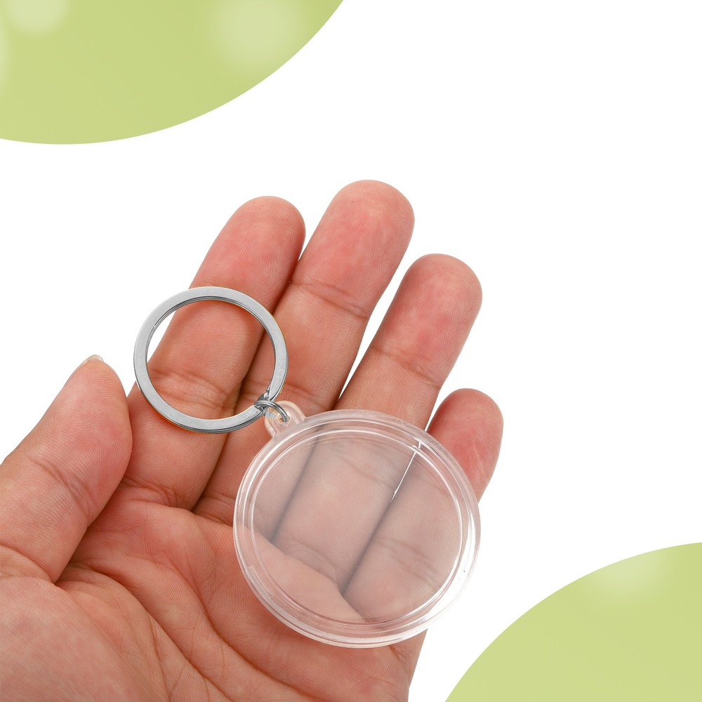 Plastic Coin Holder Keychain, 4Pcs Coin Case with Key Ring, Silver