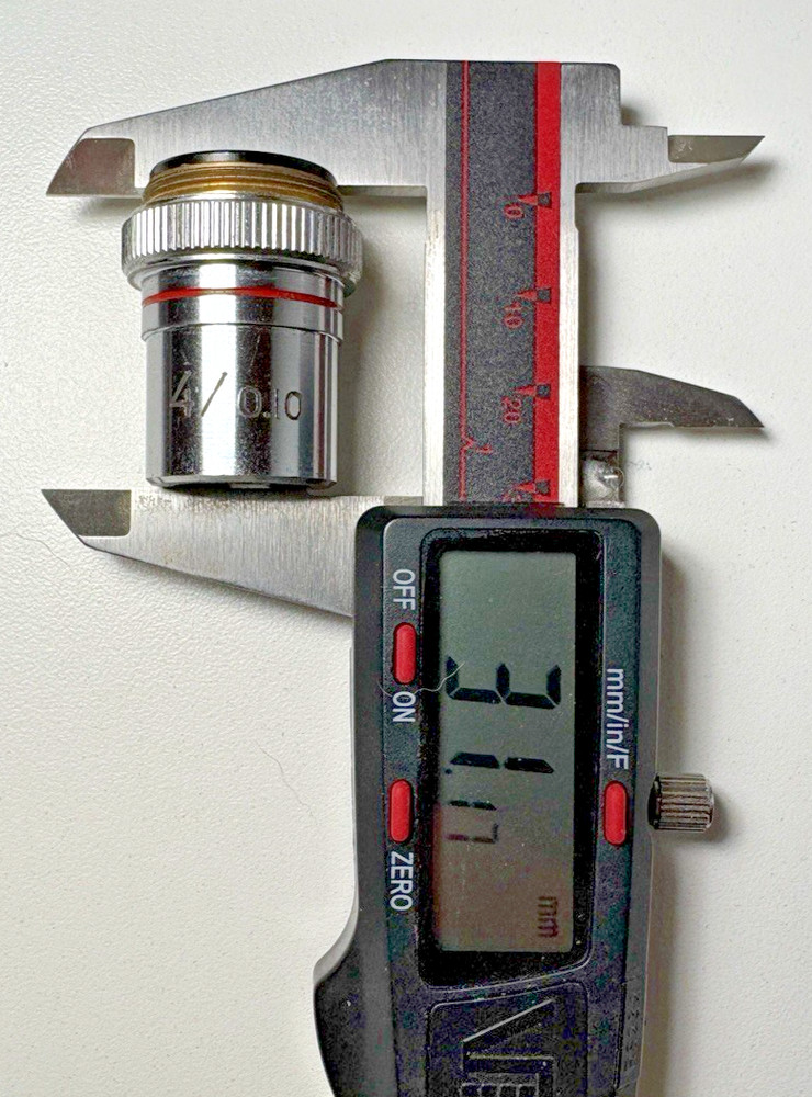 Unbranded Replacement Microscope Objective Magnification Lens 4/0.10 Used