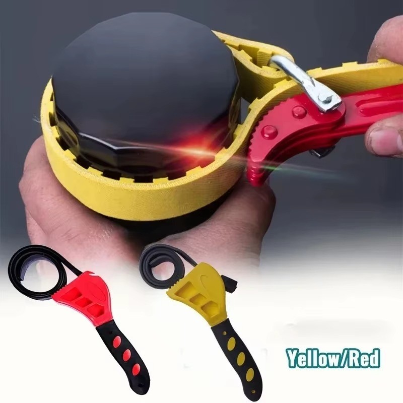 Adjustable Strap Spanner Rubber Oil Filter Puller Cartridge Disassembly Tool NEW