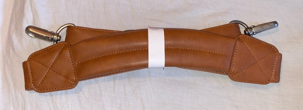 Tan leatherette adjustable padded shoulder strap NEW