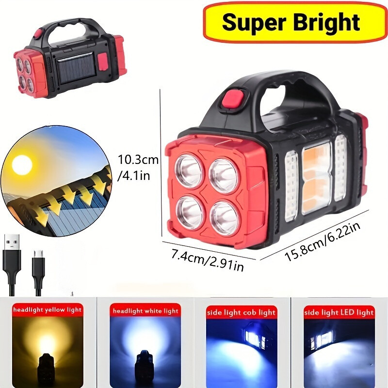 150 Lumens Dual Light Source Portable Solar Flashlight