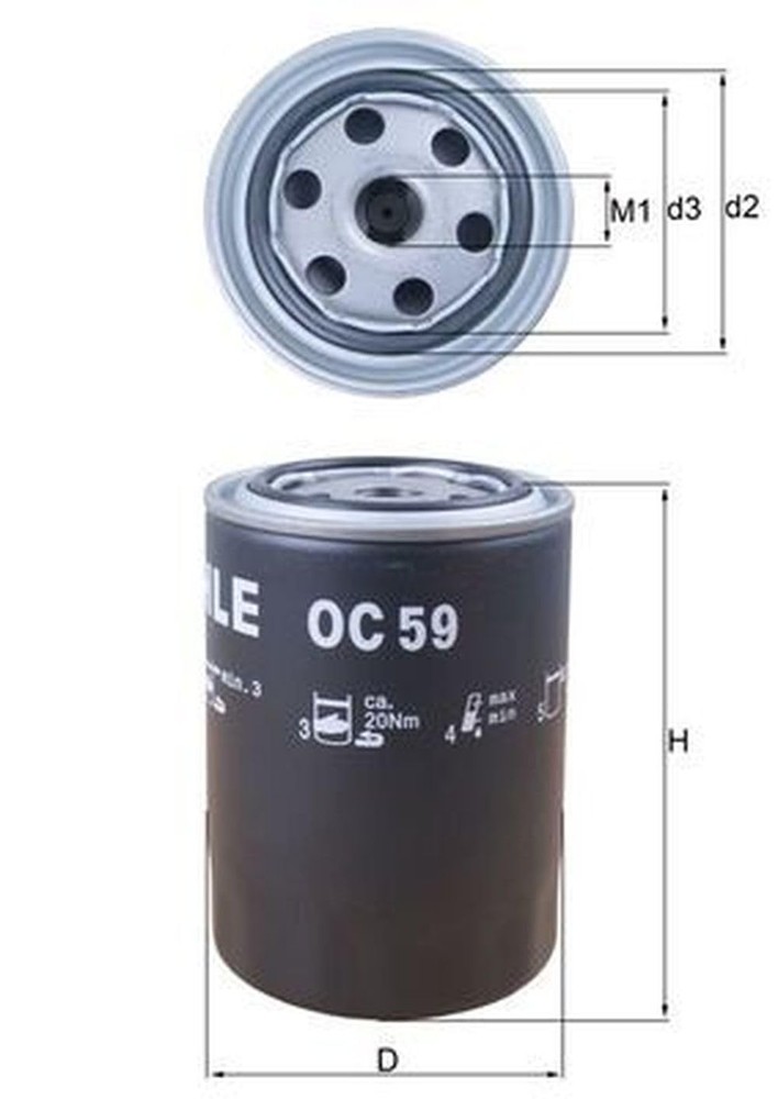 Mahle Oil Filter - OC59
