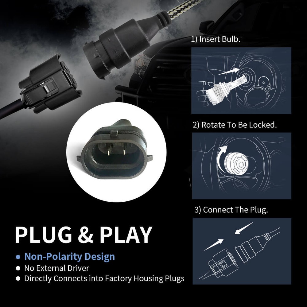 Lasfit H11 LED Headlight Bulbs White Low Beam Conversion Kit 6000LM Super Bright