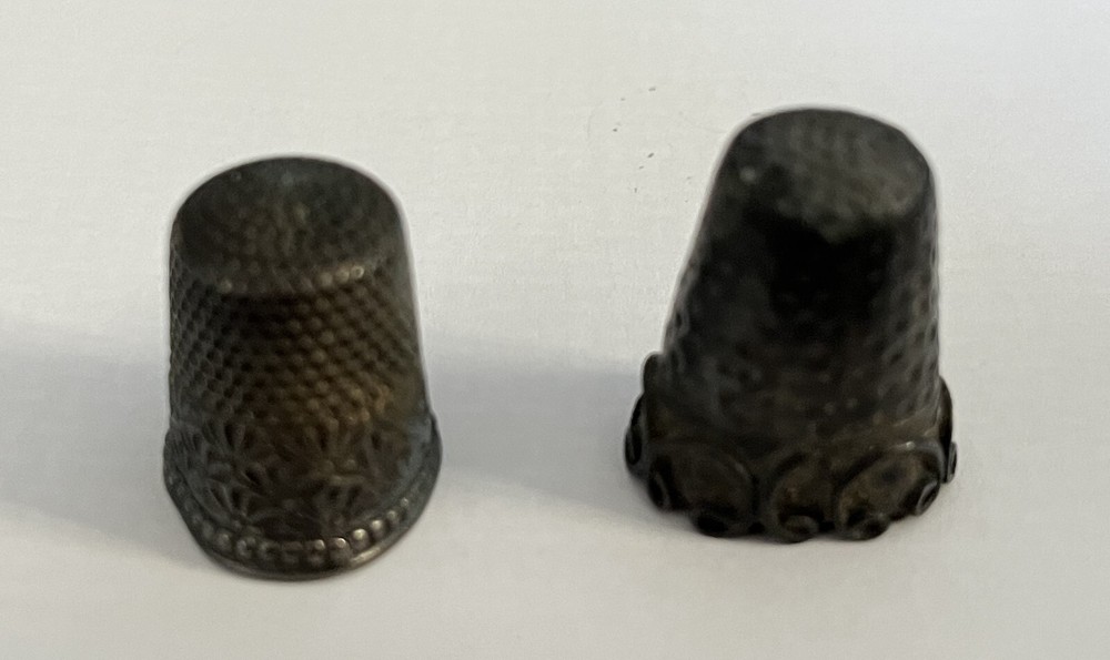Two Antique Sterling Silver Thimbles (x2)
