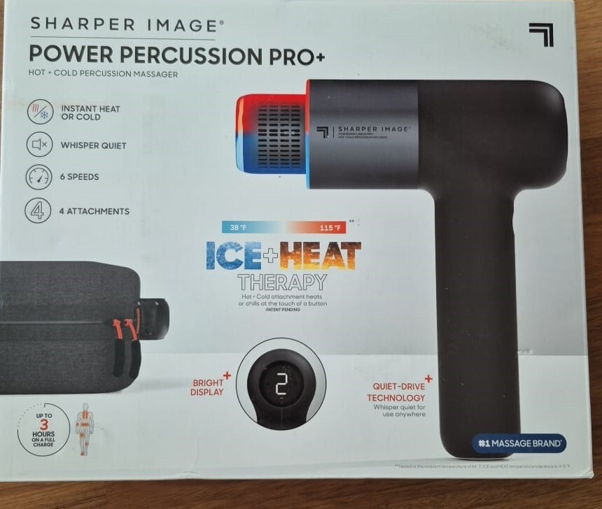 Sharper Image Power Percussion Pro+ Hot + Cold Percussion Massager Gun