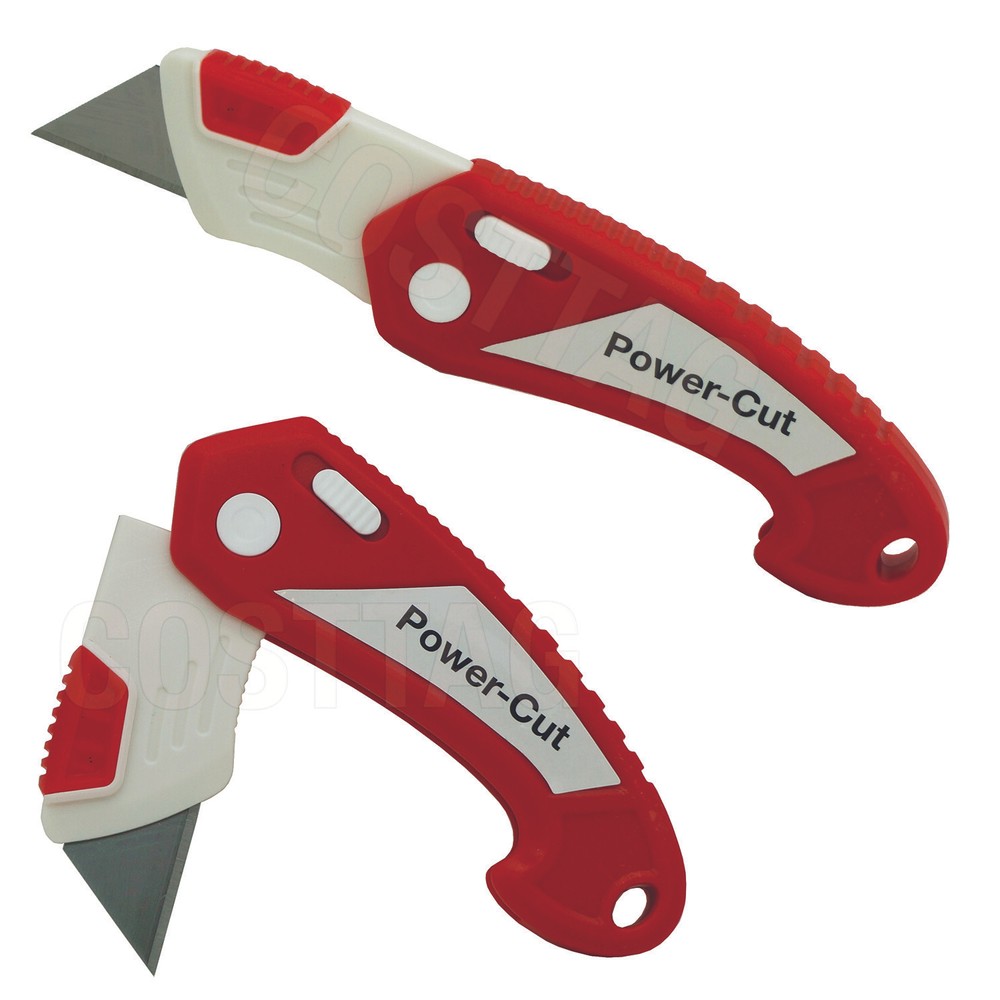 4-Pack Folding Utility Knife Box Cutter, Quick Change Blade with Lock Blade