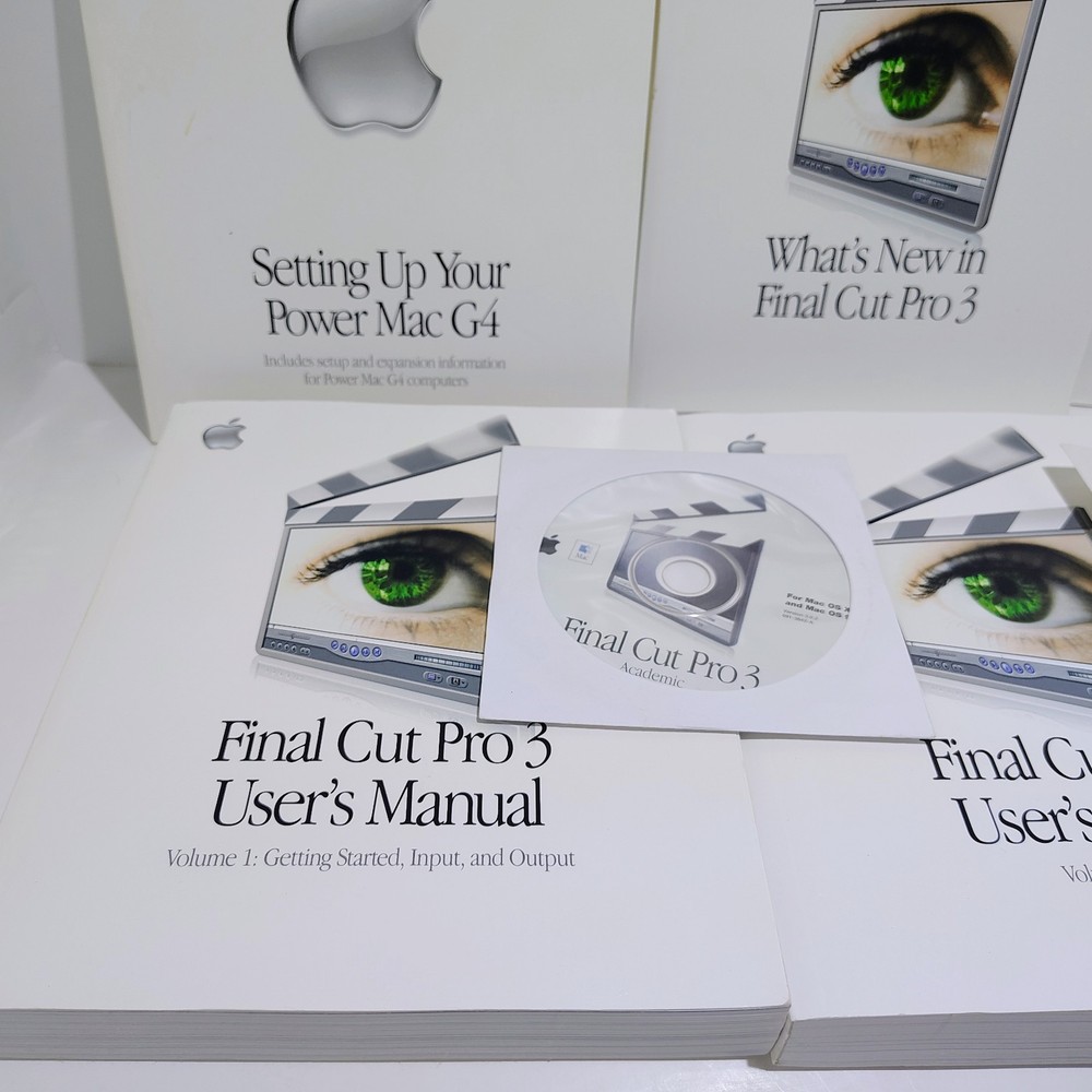 Final Cut Pro 3 for Mac/Apple User Manuals Original Final Cut Disc