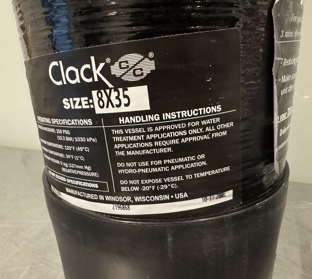 Clack 8X35 Spot-Free Water System Tank Kit NEW! FREE SHIPPING!