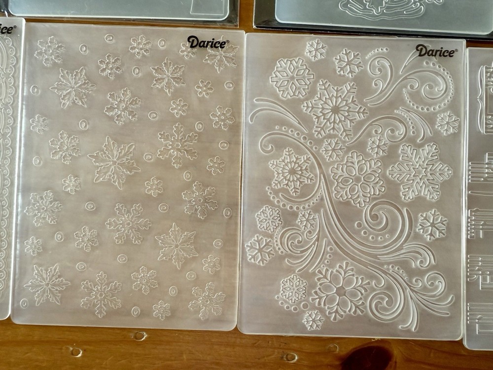 Darice Cricut Cuttlebug Embossing Essentials Folders Christmas Tree Snowflakes …