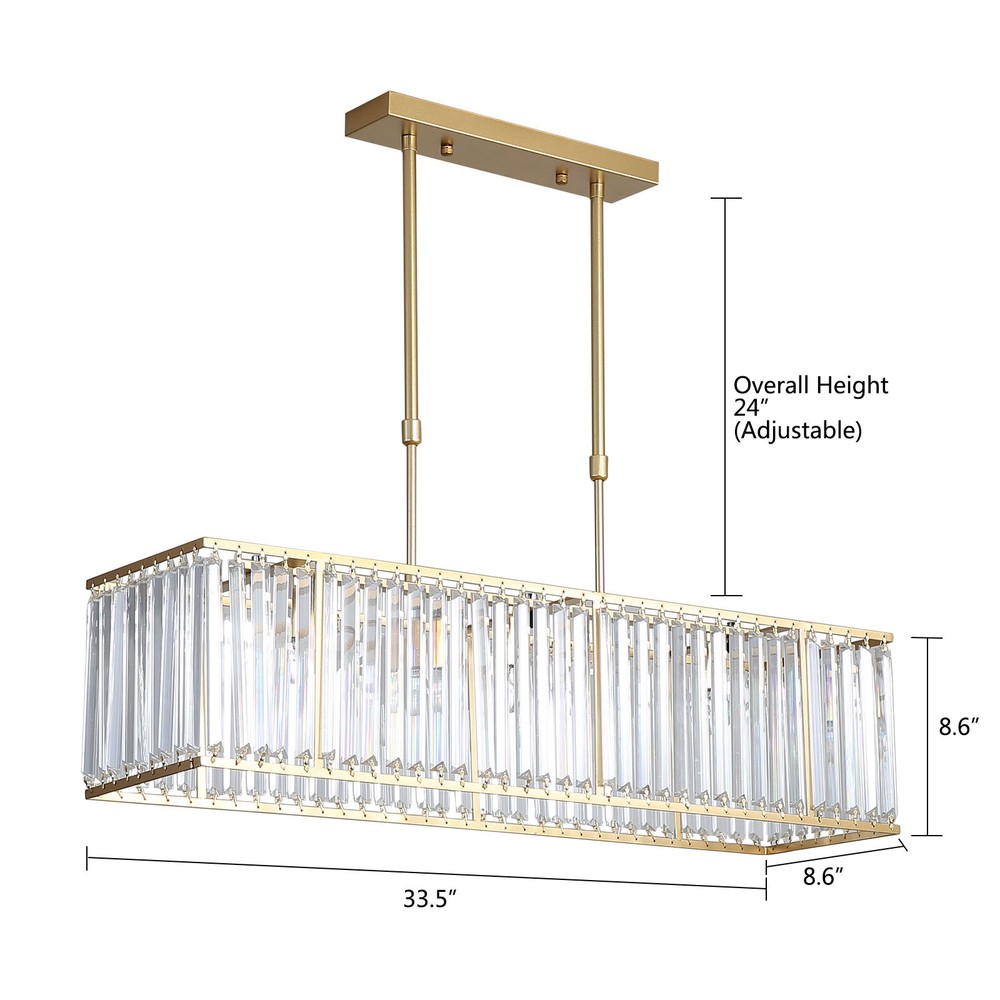 Modern Rectangular Crystal Chandeliers Pendant Ceiling Light for Dining Room HOT