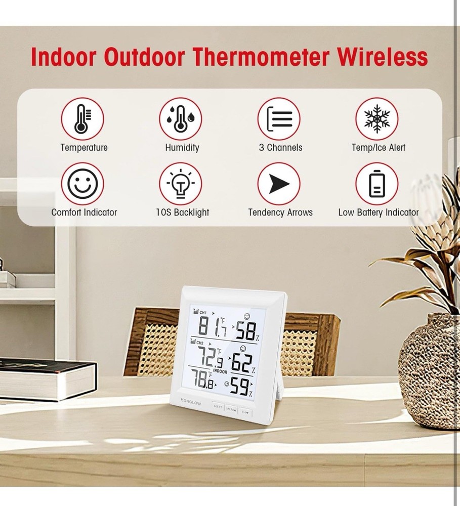 Conglow Multizone Wireless Thermometer With Digital Display