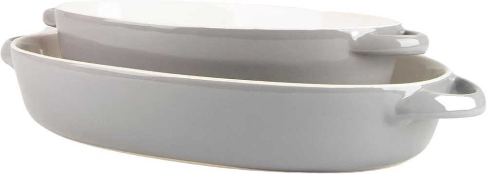 Sienna Oval 13" and 10.5" Bakeware Set, Gray
