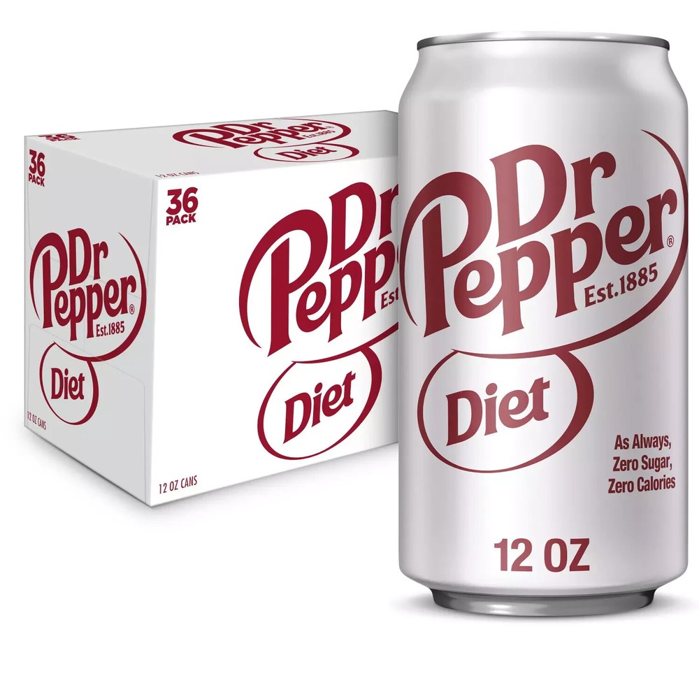 Dr. Pepper Diet Soda, 12 fl oz, 36-Pack Cans