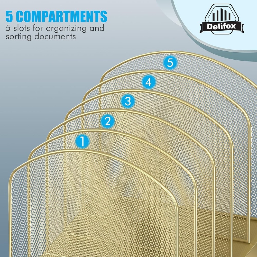 Sturdy Inclined File Organizer - Modern Desktop Solution for Classroom & Home