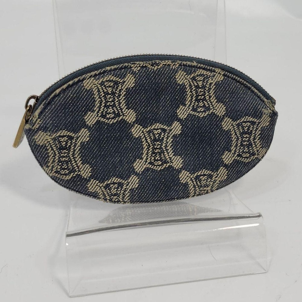 Celine Denim Triomphe Coin Case