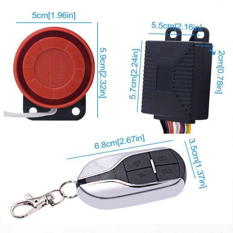 Motorcycle Smart 12V Security Alarm System with Remote Key & Vibration Sensor