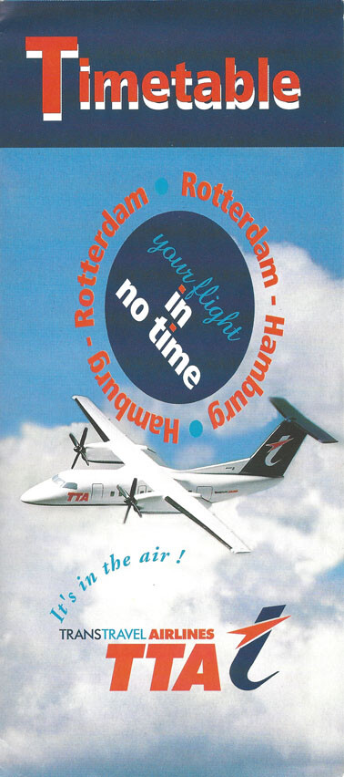 TransTravel Airlines system timetable c 1997? [4111]