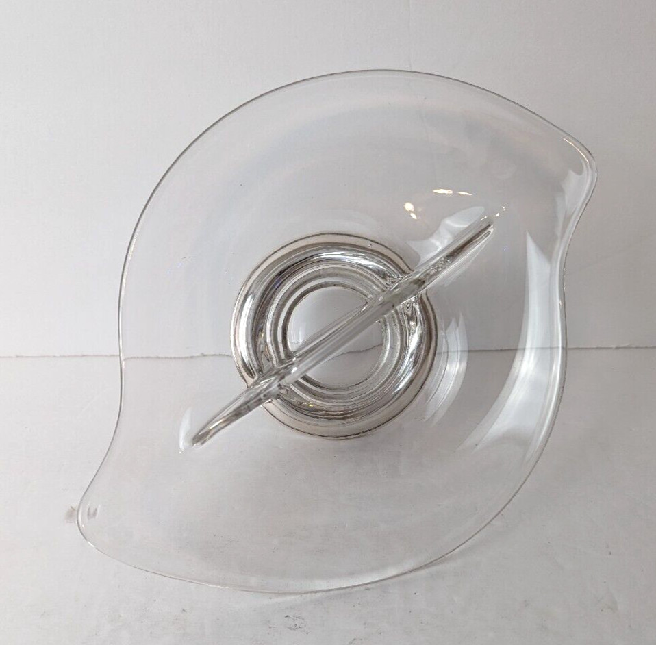 Solid Sterling Silver Base Crystal Divided Candy Nut Bowl Not Weighted by Web