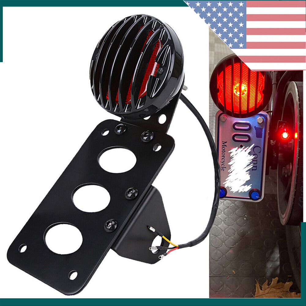 For Harley Chopper Bobber Tail Light Side Mount License Plate Bracket Motorcycle