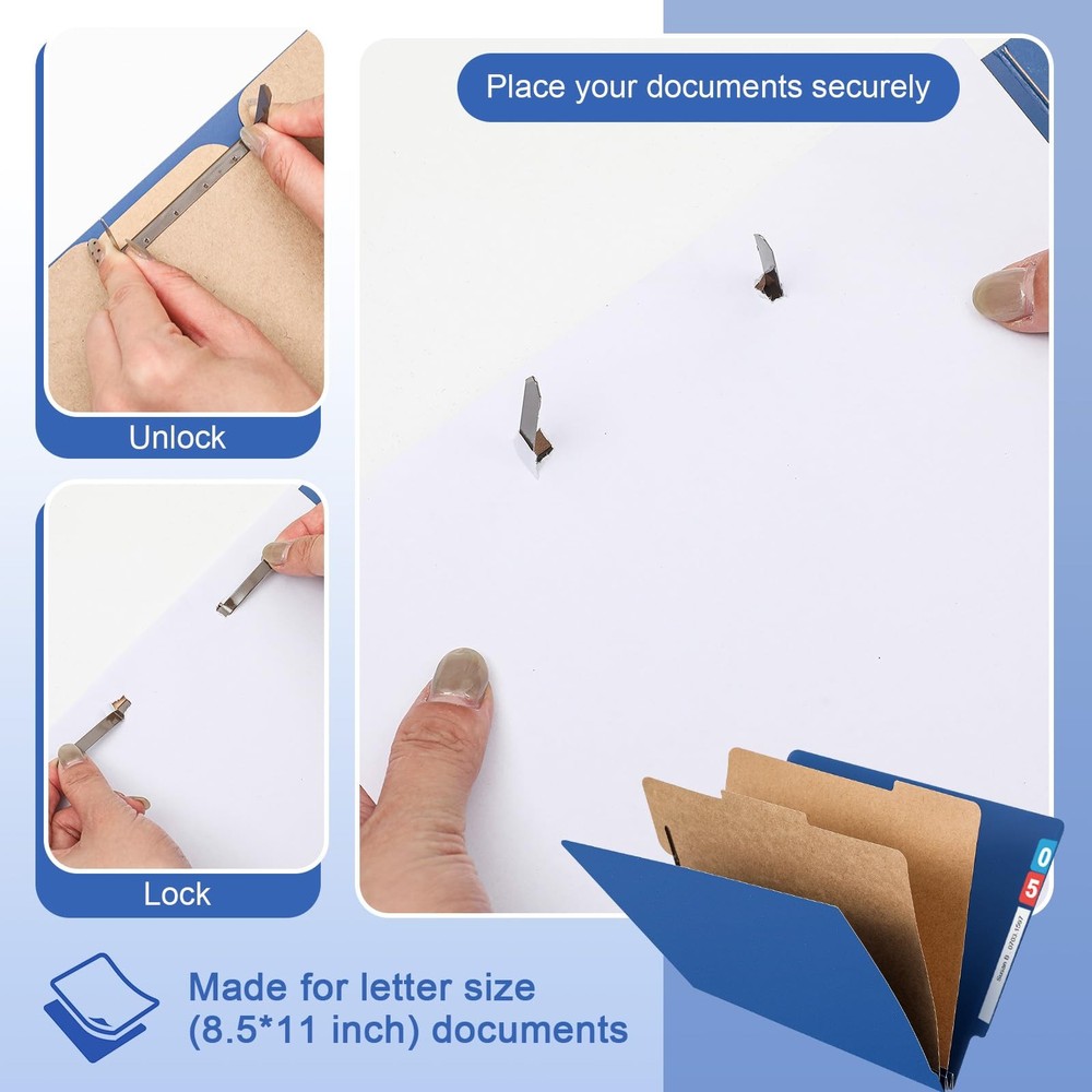24 Pcs Classification Folders Letter Size, 2 Dividers Pressboard File Folder ...