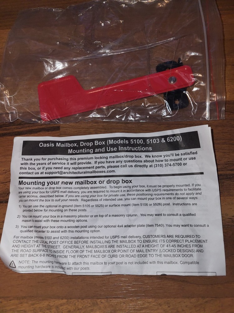 New Durable Red Steel Flag Replacement For Missing/Broken Mailbox With Hardware