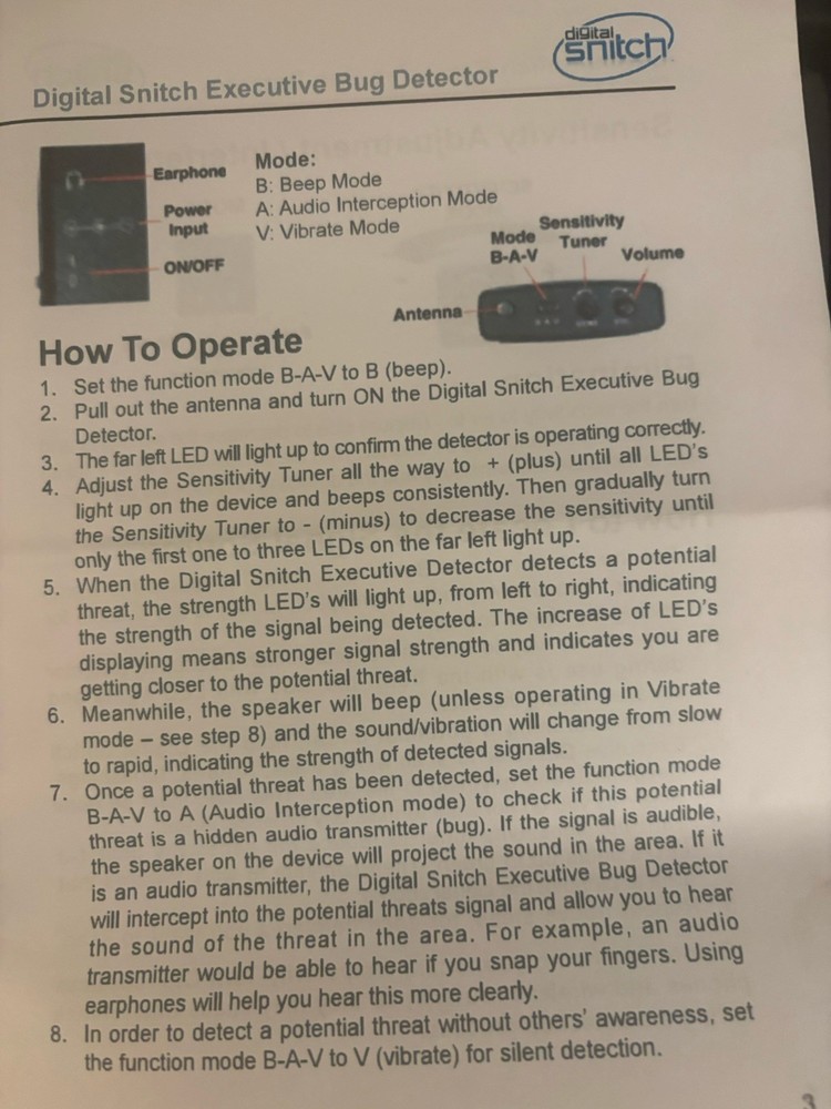 Anti-Spy RF Signal Bug Detector