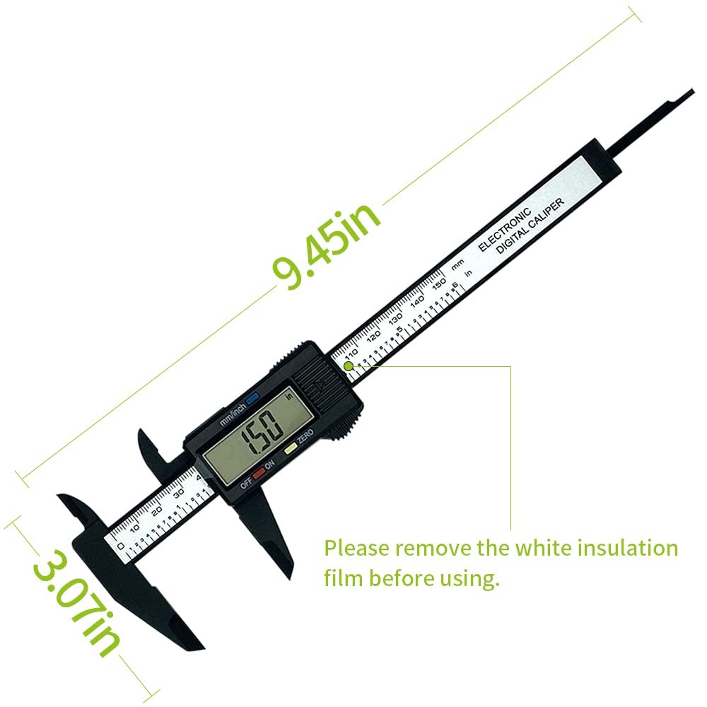 6 Inch Digital Caliper with Large LCD Screen | Auto-Off Feature, Inch & mm
