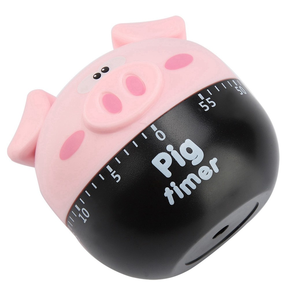 Cartoon Pig Kitchen Mechanical Timer Pink