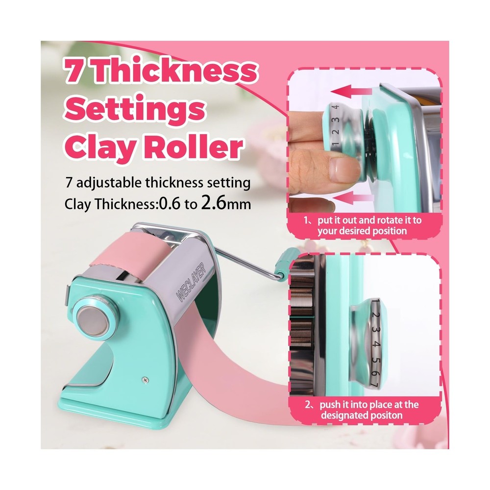 Polymer Clay Press Machine,Clay Roller Machine,Includes Non-Sti... USA FAST SHIP