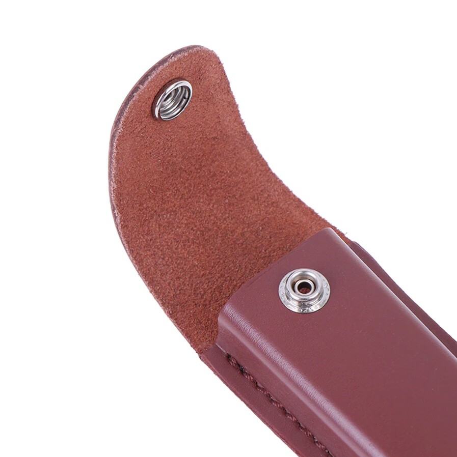 Cowhide Leather Multi Function Tool Folding Pocket Knife Torch Belt Pouch Sheath