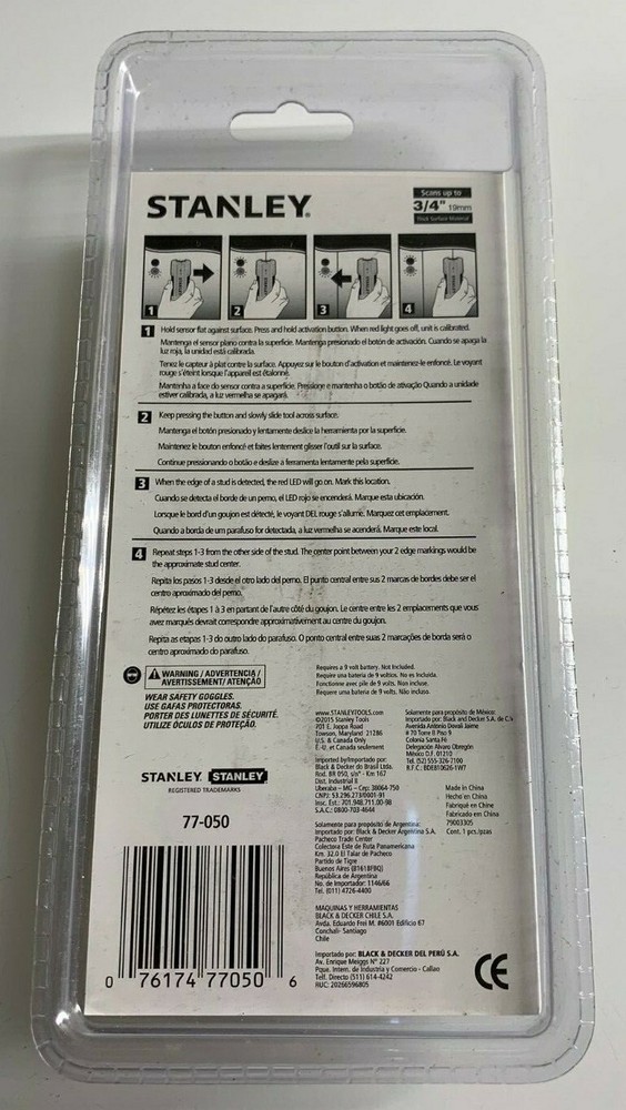 STANLEY S50 Stud Sensor: 3/4", 77-050