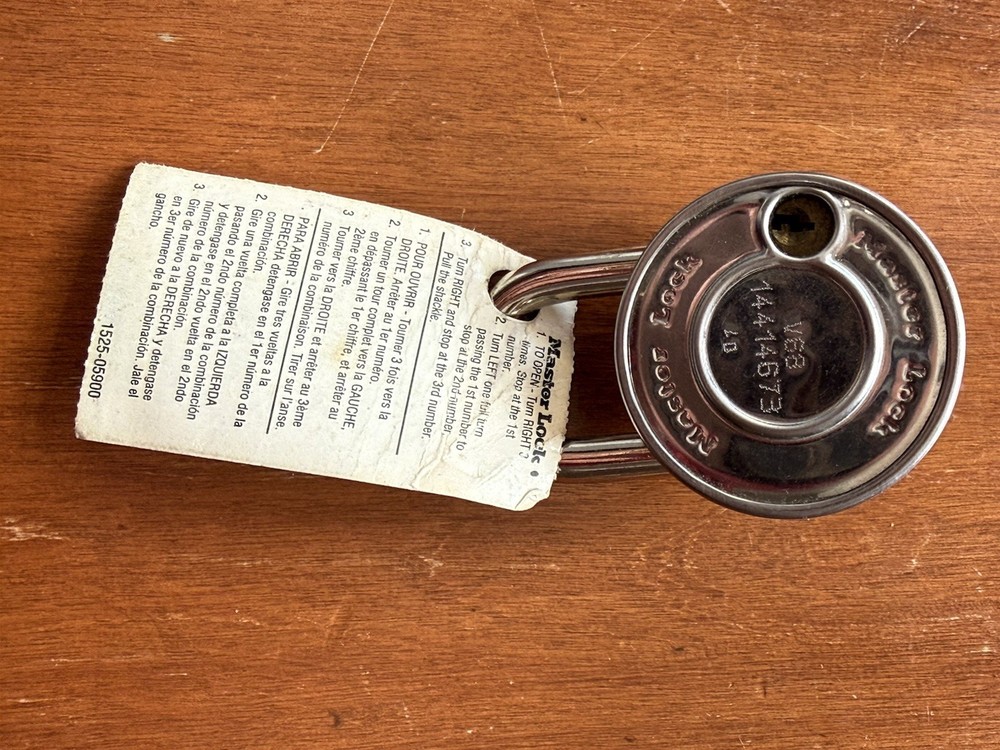 Master Lock Combination Padlock Black Dial Box Combo Dial Works