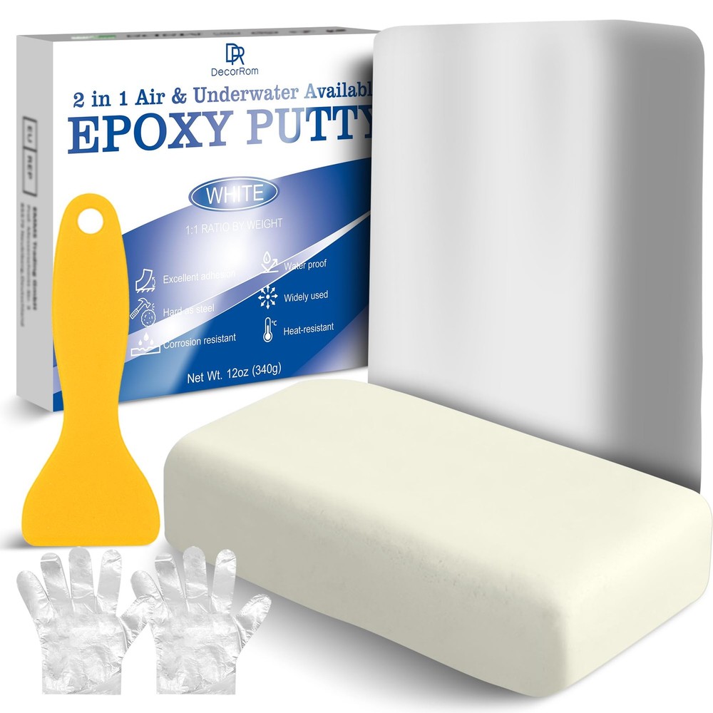 Epoxy Putty - 12oz 2 Part Strong Formula, Ceramic Repair for Cracks, White