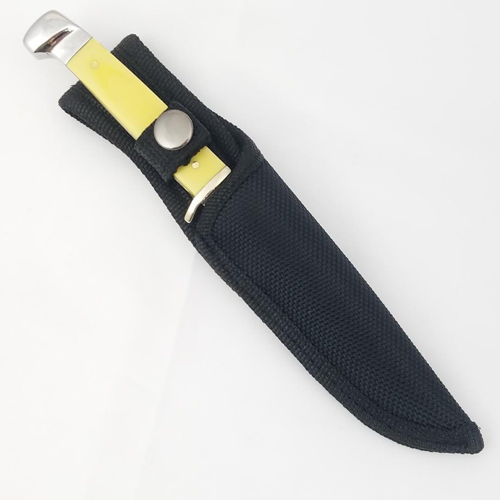 Rough Ryder Small Hunter Knife Yellow Fixed Blade + Sheath