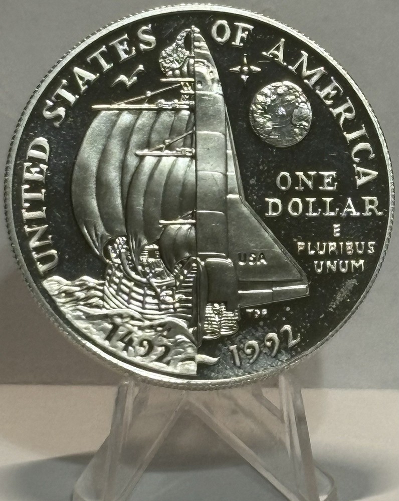 1992 P Columbus Quincentenary Proof Silver Dollar, 90% Silver! 🔥