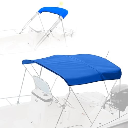 3 Bow Bimini Top Replacement Canvas with Stern Light Hole and Storage Boot,